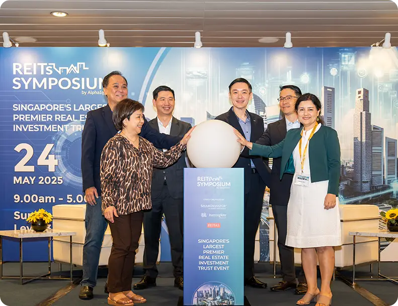 Exhibition hall at REITs Symposium with REIT booths